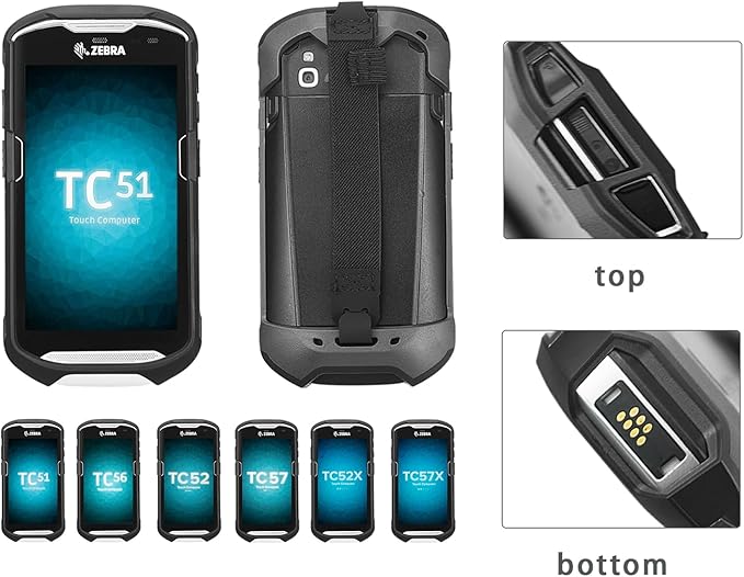 IYOUBOL Protective Cover Bumper Case Rugged Boot with Hand Strap for Zebra TC51 TC510K TC52 TC56 TC57 Black