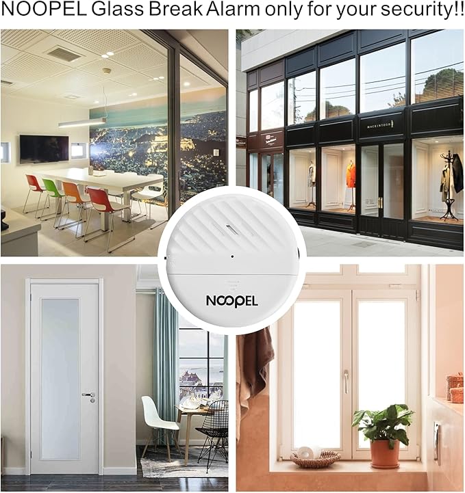 Window Alarms for Home Security 5 Pack, Glass Break Sensor, Window Sensor for Office Safety, Ultra-Loud 125db Advanced Vibration Sensors, Featuring Low Battery Indicator