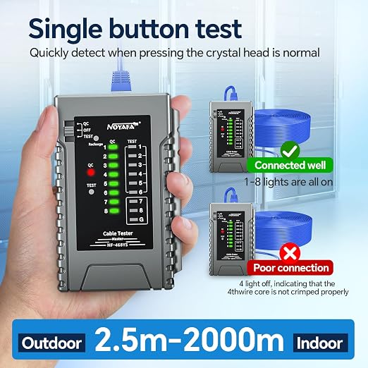 NOYAFA NF-468YS Network Cable Tester, Ethernet Cable Tester - Image 4