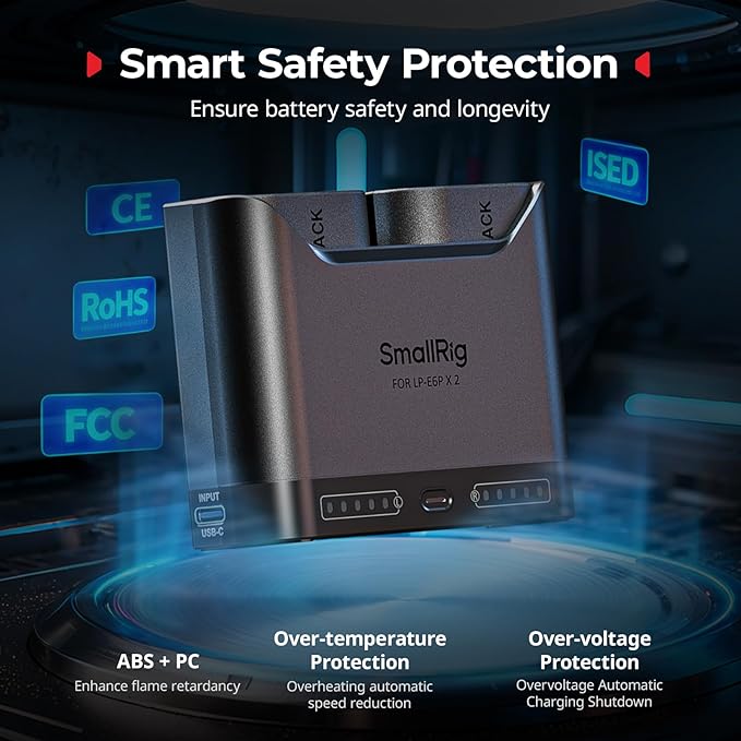 SMALLRIG LP-E6P LP-E6NH LP-E6N LP-E6 Battery Charger - Image 7