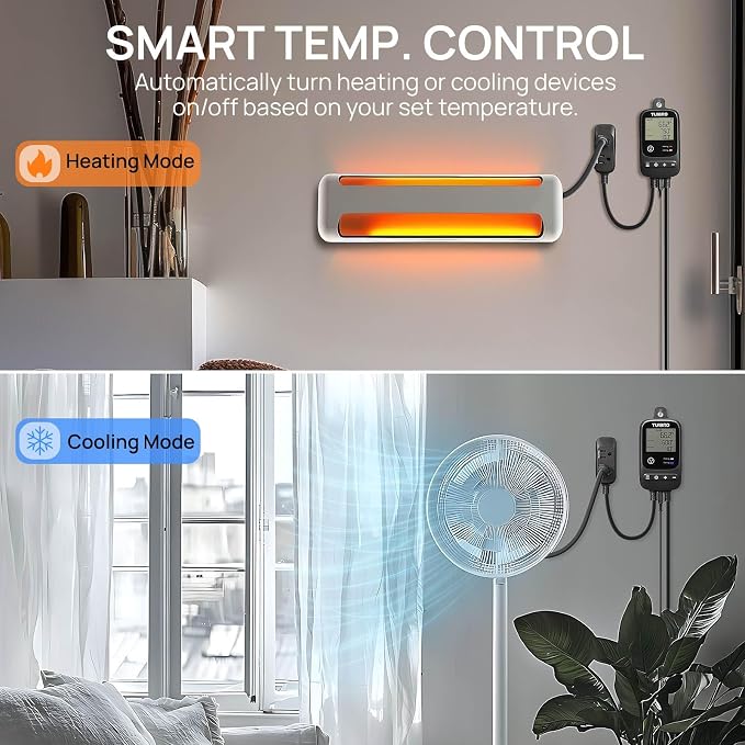 TURBRO Smart Temperature Controller Heating Cooling, WiFi-Enabled Thermostat - Image 2
