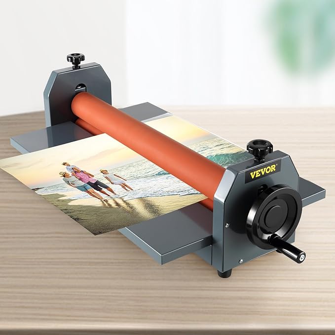VEVOR Manual Cold Roll Laminator Commercial Professional 25 Inch 1.18" Thickness Foldable Roll Laminating Machine Vinyl Photo Film Mounting Laminator for Uses 25"Max Film Width