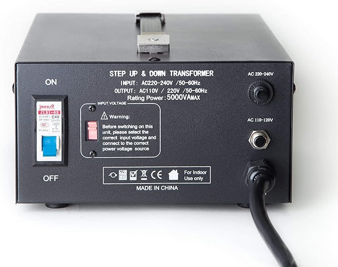 ELC T-5000+ 5000-Watt Voltage Converter Transformer - Step Up/Down - 110V/220V - Circuit Breaker Protection Heavy Duty [3-Years Warranty]