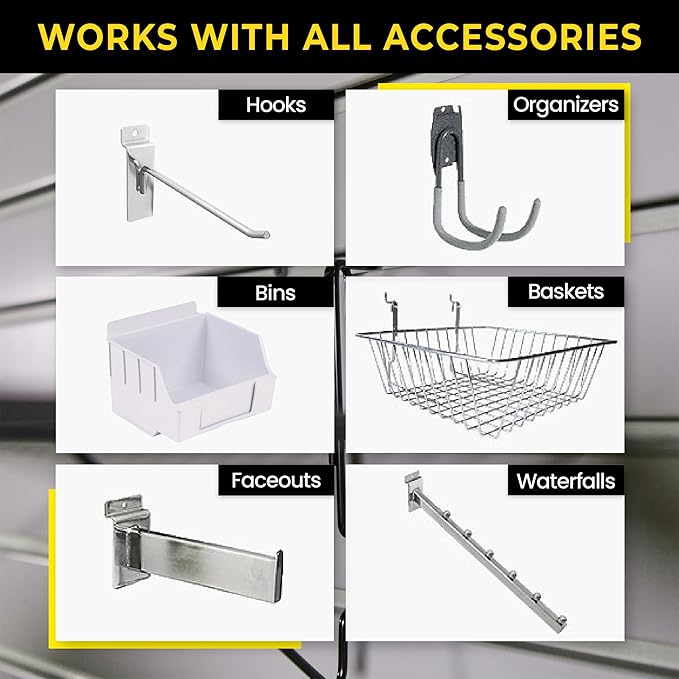 DLDIRECT 36" X 48" - Grey Slatwall Panel Garage Organizer: Heavy Duty Wall Mounted PVC Rack, Interlocking Slat Paneling for Garage Storage, Slotwall Board, Shelves System