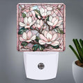 PODMemory Magnolia Stained Glass Night Lights Plug into Wall for Room, Magnolia Night Light LED for Bedroom