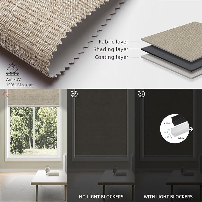 SmartWings Motorized 100% Blackout Shades Blinds, Custom Size, Cordless Window - Image 3