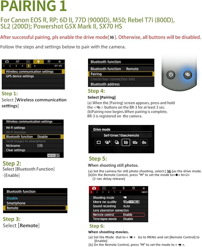 for Canon Camera Remote Control, Hanpusen Rechargeable Wireless Shutter Release - Image 7