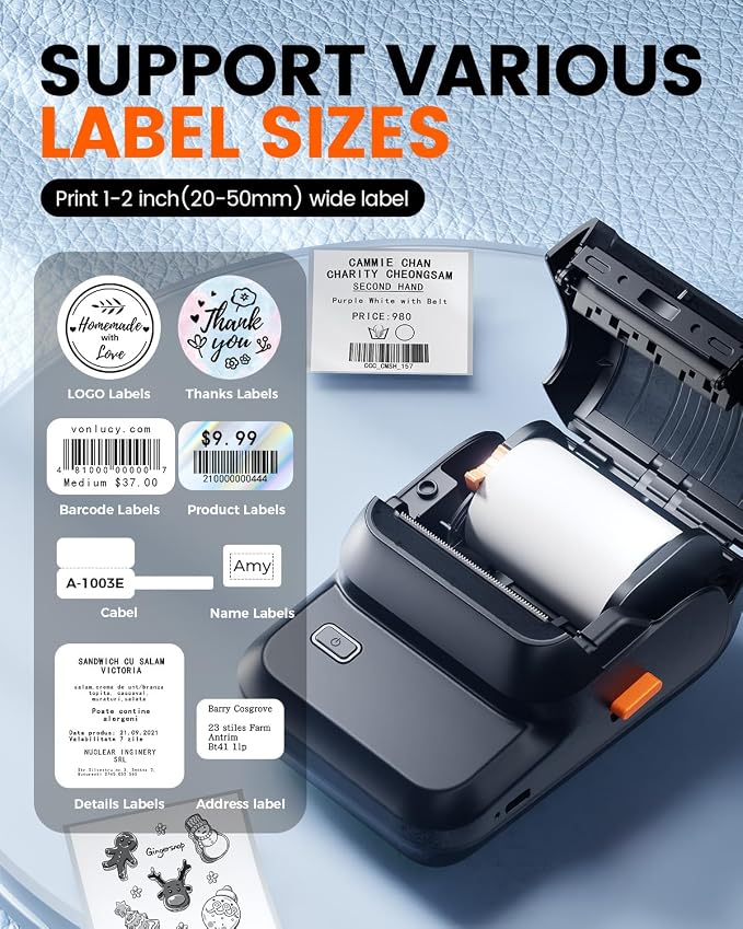 Ponek Label Maker Machine with Tape, M100 Address Barcode Label Printer - Image 3