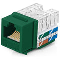 Everest 90° Angled RJ45 Cat6A Keystone Jacks 50-Pack in Green by EverestMediaSolutions