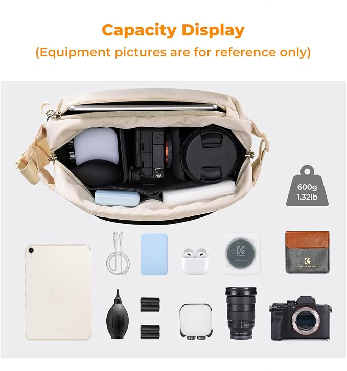 K&F CONCEPT Camera Sling Bag Crossbody Bag Waterproof Camera Shoulder Backpack - Image 2