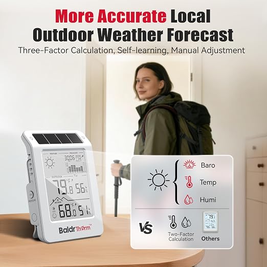BaldrTherm Outdoor Indoor Thermometer Wireless Weather Station, Dual-Zone - Image 4