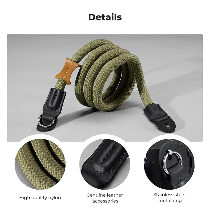 K&F CONCEPT Camera Neck Strap, 100cm Nylon Rope Camera Shoulder Strap - Image 5