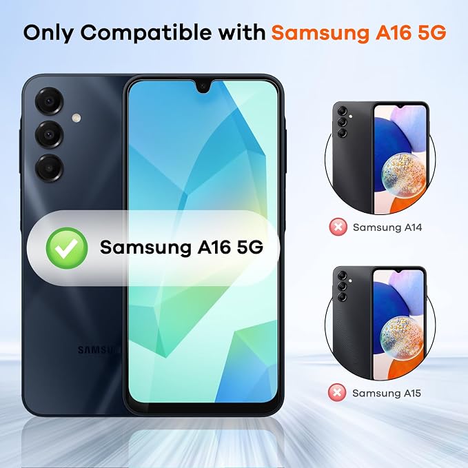 3+3 Pack for Samsung Galaxy A16 5G Privacy Screen Protector & Phone Camera Lens - Image 2