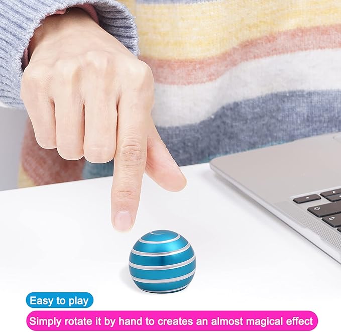Desk-Fidget-Toys for Kinetic-Toy: Cool-Gadgets Cool-Stuff for Adults Kids Teens, Spinning Up to 180 Seconds, Stress Relief Toy for Optical-Illusion Gift for Office School Home Women Men