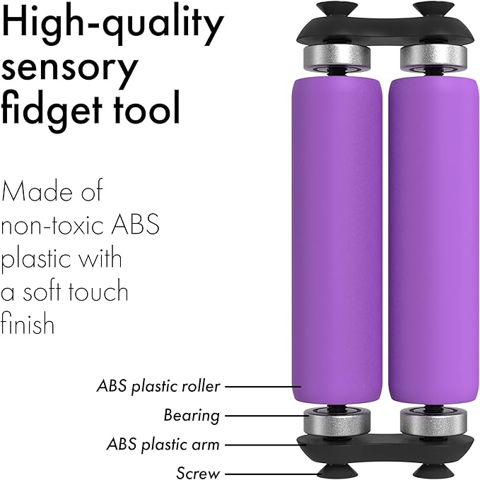 ONO Roller - Handheld Fidget Toy for Adults | Help Relieve Stress, Anxiety, Tension | Promotes Focus, Clarity | Compact, Portable Design (Purple, Full Size - ABS Plastic)