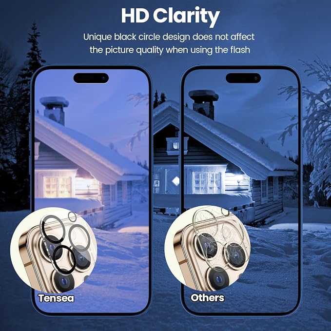 Tensea [3Pcs for iPhone 16 Pro / 16 Pro Max Camera Screen Protector, Tempered - Image 6