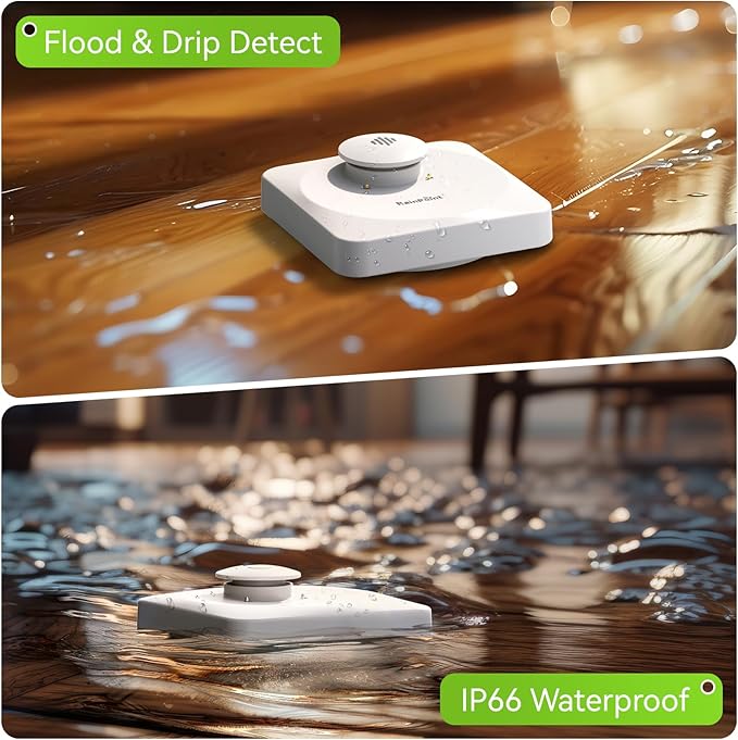RainPoint WiFi Water Leak Detectors for Home - IP66 Waterproof Grade Water Sensor Leak Detector Kit with Hub, Powerful Alarm Siren, Includes 3 Water Alarm Leak Detectors & One WiFi Gateway Hub