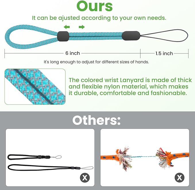 FrgKbTm Hand Wrist Strap Lanyard, Adjustable Nylon Colorful - Image 4