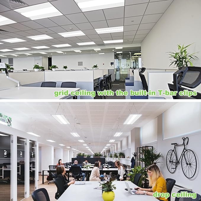 Cortelco 2x4 LED Troffer Light-25W/30W/35W/40W/50W,Up to 7500 Lumens,4 CCT Selectable 3000K/3500K/4000K/5000K,0-10V Dimmable Drop Ceiling Panel,100-277V,ETL & DLC Listed,Commercial Grade,2 Pack