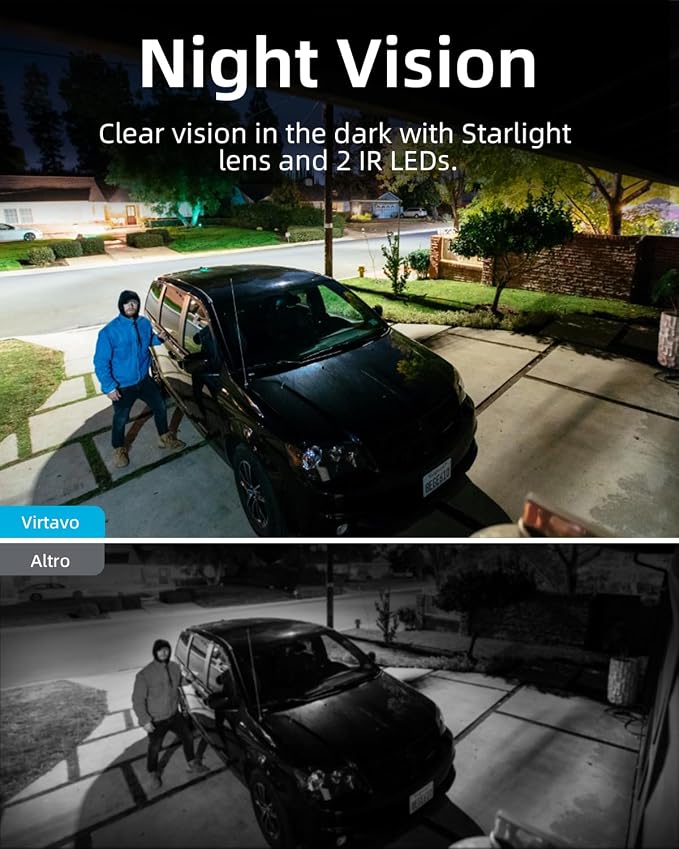 VIRTAVO Wireless Solar Security Camera Outdoor, 2K Starlight Color Night Vision - Image 2
