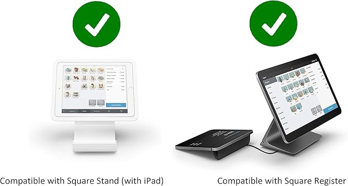 EOM-POS Hardware Bundle for Square - Cash Drawer, Mounting Brackets, Thermal Receipt Printer [Compatible with Square Stand and Square Register]