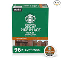 Starbucks K-Cup Coffee Pods, Medium Roast Hot or Iced Coffee, Decaf Pike Place Roast, 96 Keurig Pods