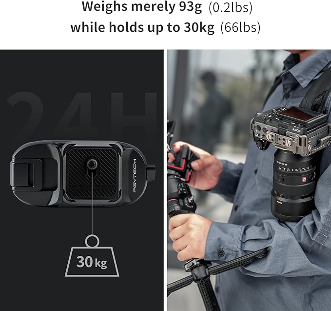 PGYTECH Beetle Camera Clip with Plate for Cameras & Action Camera Quick Release System for Sony, Nikon, Fuji, DSLR Action Camera Backpack Camera Strap Mount (for Action Camera&Cameras)