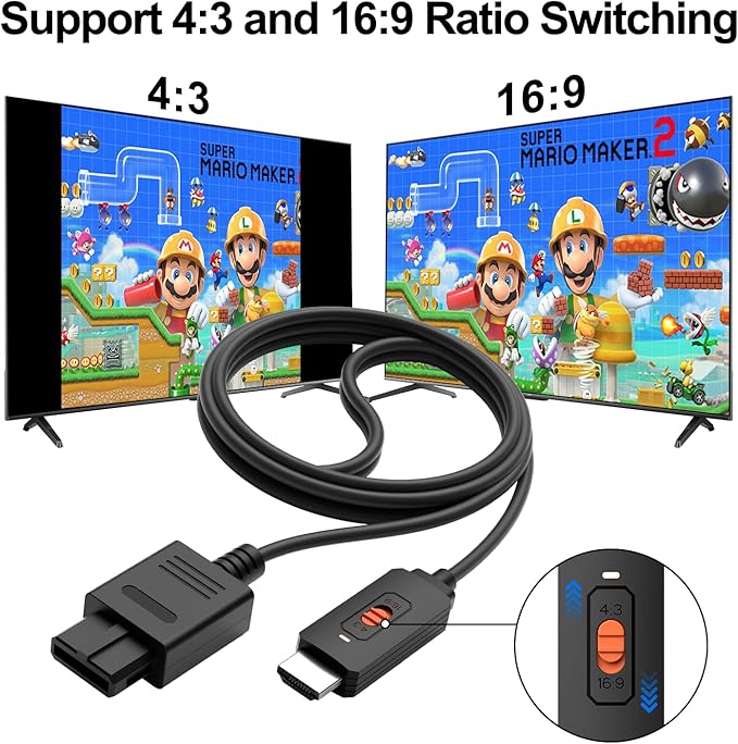 Azduou N64 to HDMI Converter Converts N64 Game Console Video Signal to HDMI Signal Easily Connect The Game Console to HDTV Adapter/Converter（Support N64，SNES，SFC，NGC 4 in 1）