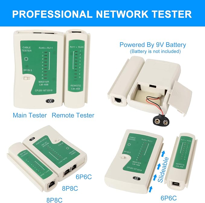 RJ45 Crimp Tool Kit for Cat5 Cat5e Cat6, Ethernet Crimper Toolkit - Image 7