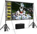 VntB 100 inch Projector sreen and Stand, Outdoor Indoor Projector Screen16:9 Foldable Portable Projector Screens for Movie Night Support Double Sided Projection