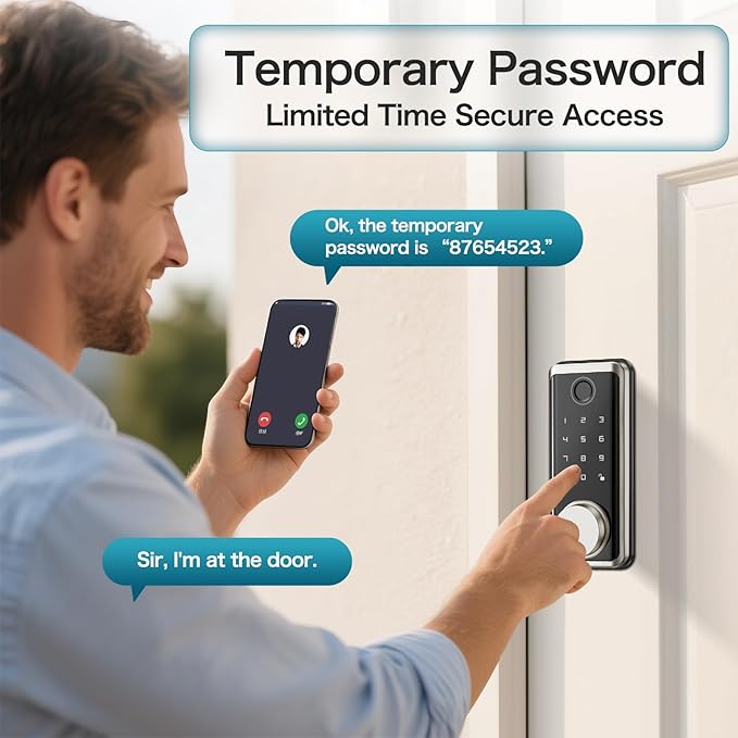 Keyless Entry Door Lock Deadbolt with Handle Set, Smart Locks for Front Door, Digital Door Lock with Keypad Set, Door Code Lock with Touchscreen, Compatible with Alexa, Satin Nickel