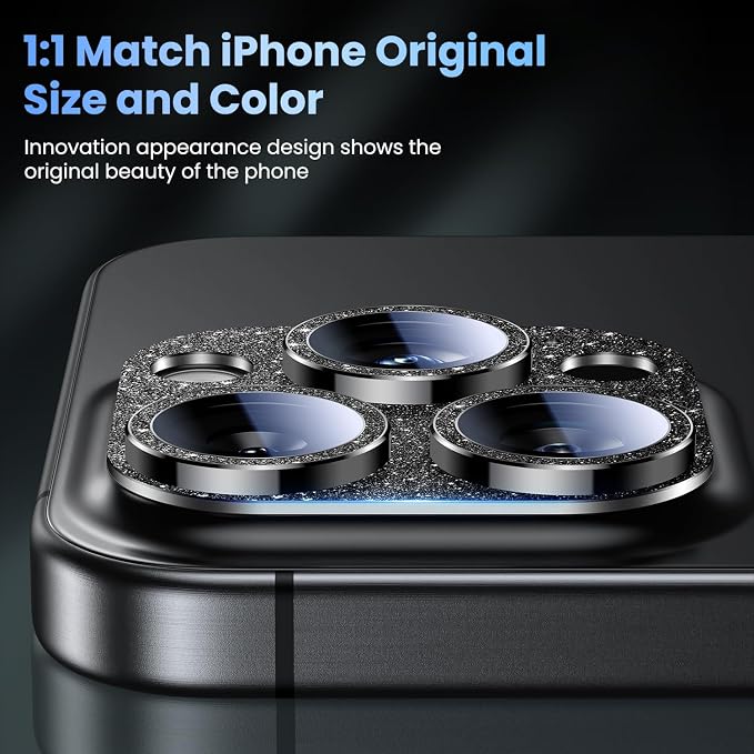 Uyiton Compatible with iPhone 16 Pro/iPhone 16 Pro Max Camera Lens Protector - Image 6