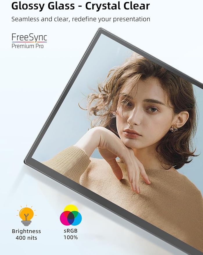 EVICIV 18.5” Portable Monitor Touchscreen | 120Hz 1ms Gaming Monitor | 400Nits | 1080P FHD IPS | 125% sRGB | VESA & Smart Case | USB-C & HDMI | Large Travel Screen for Laptop, Computer, Game Consoles