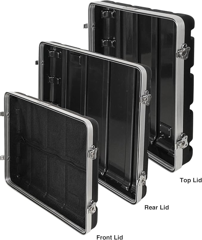 Sound Town Lightweight and Compact 8U ATA ABS Rack Case, with Slant Mixer Top, 21" Depth, 10U Top and 8U Side Spaces (STMR-A10X8U)