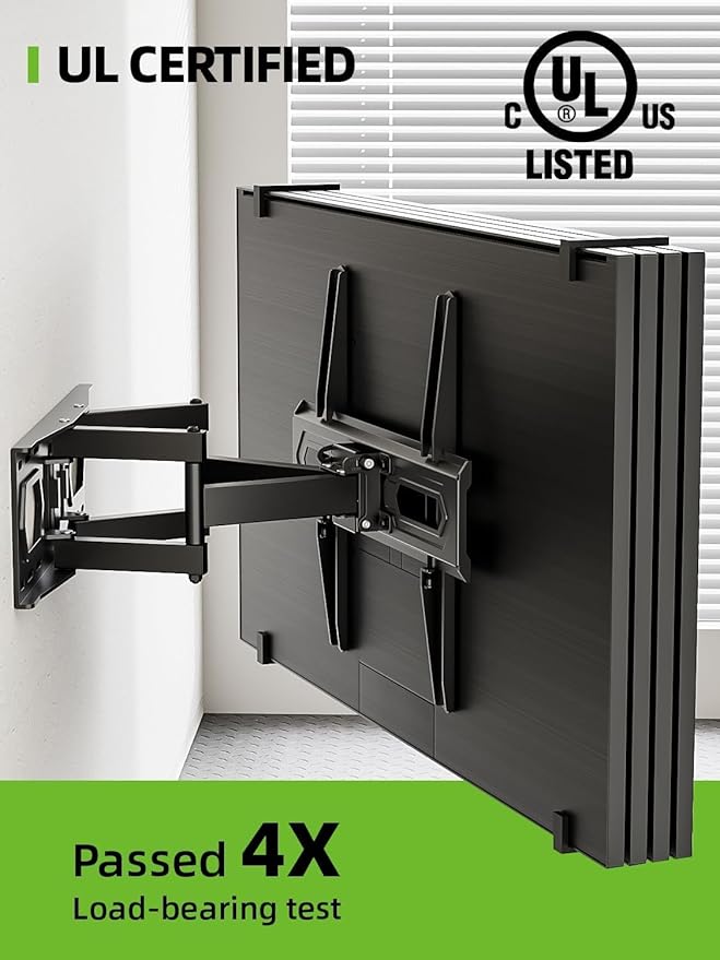 USX MOUNT TV Wall Mount for 32-74 inch Flat Screen/LED/4K up to 110lbs, Full Motion TV Mount Bracket with Swivel & Tilt Articulating Dual Arms, Max VESA 400x400mm, Fits 12/16" Wood Studs