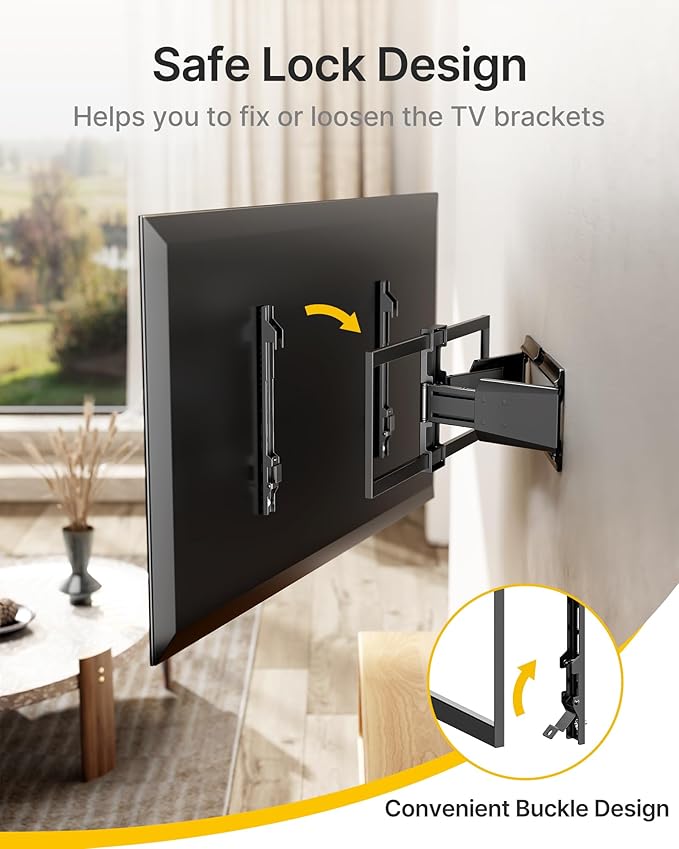 monTEK Heavy Duty Ultra Slim TV Wall Mount for 37-90 Inch TVs Up to 185lbs, Swivel & Tilt & Extension Wall Mount TV Bracket with Articulating Dual Arms, Low Profile Full Motion tv Mount