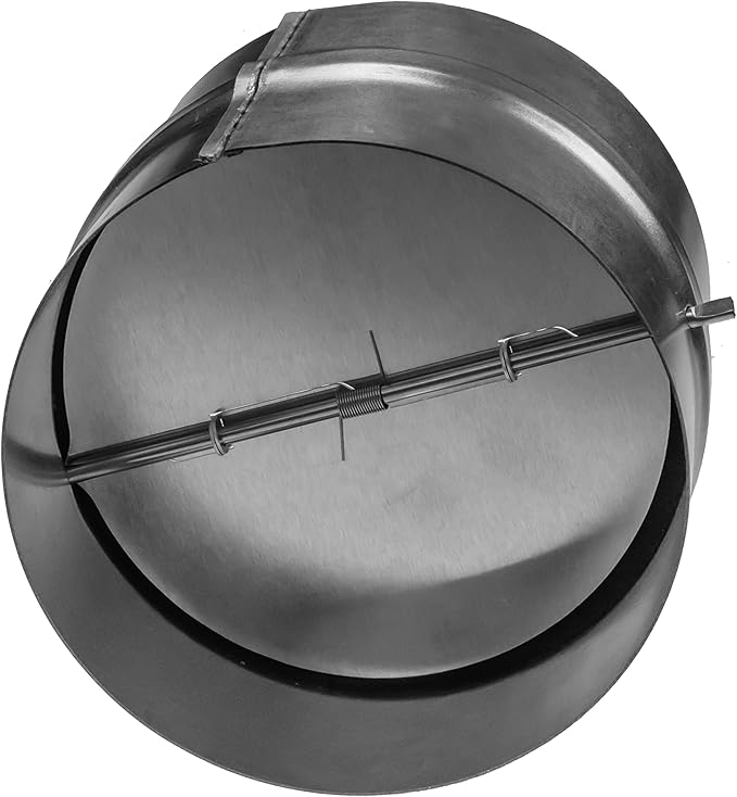 Repa Market 4 Inch Backdraft Damper – Galvanized Steel Draft Blocker/One-Way Airflow Vent Stopper/HVAC Exhaust Dryer Duct Connector – Inline Spring-Loaded Backflow Preventer for Secure Ventilation