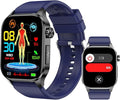 Smart Watch for Men Women, 2.04" AMOLED Color Screen, 24/7 Heart Rate, Blood Oxygen, Blood Pressure, Sleep and Stress Health Monitor, Blood and Body Composition Insights, 150 Sports Modes (Blue)
