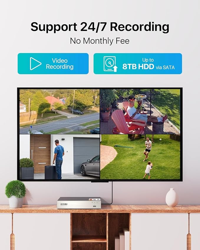 ZOSI 3K Lite 8CH H.265+ Home Security Camera System - Image 4