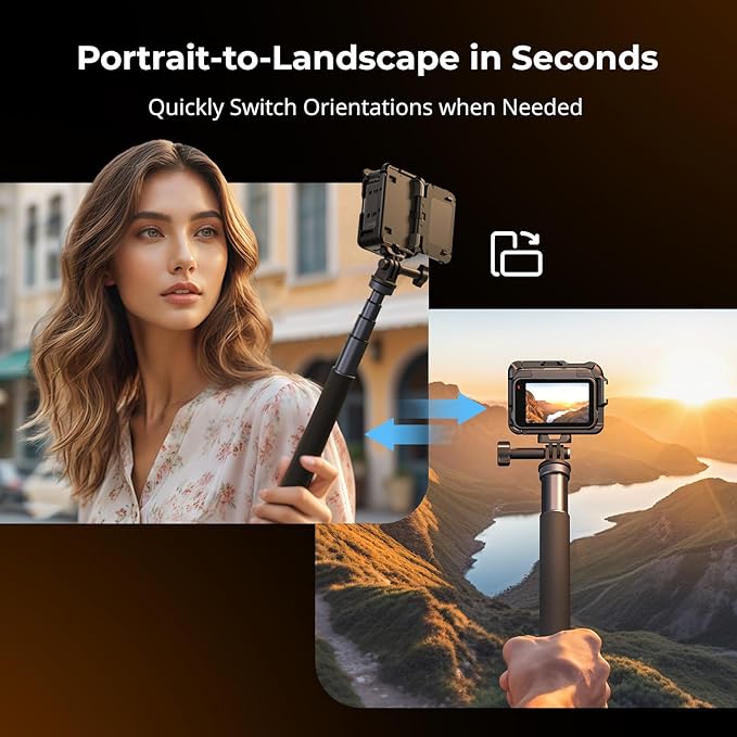 SmallRig Utility Frame Cage for Insta360 Ace Pro 2 / Ace Pro, Supports Horizontal and Vertical Shooting, Action Camera Mounting Frame with Mounting Claw and Cold Shoe for Video Light Microphone - 5000