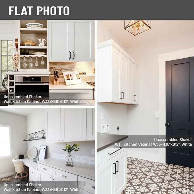 Wall Kitchen Cabinets, White Shaker Cabinet, Wall Mounted, RTA Upper Cabinet, Modern for Kitchen and Bathroom with Door (White, 33" W x 36" H x 12" D)