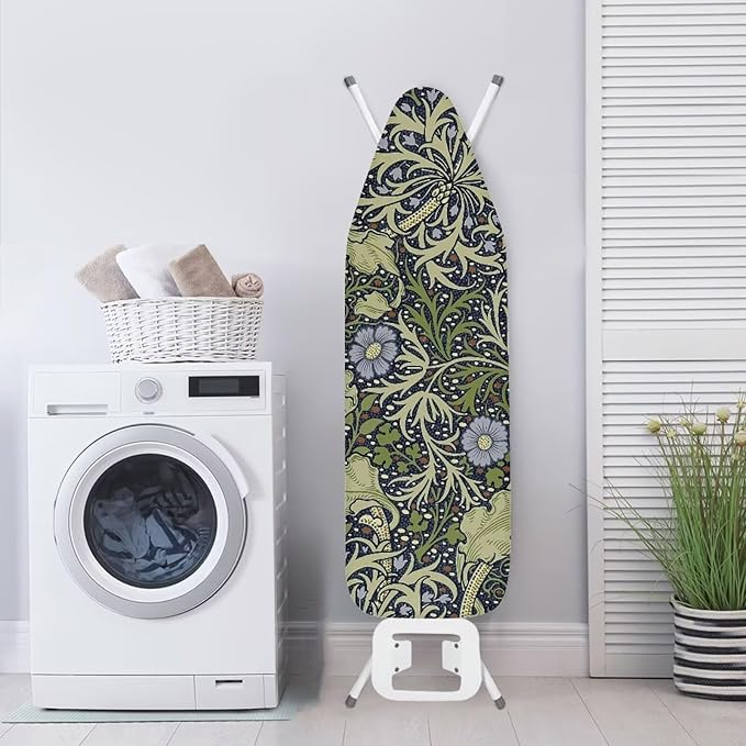 ZCFYGDX William Morris Prints Ironing Board Cover with Elastic Edge 3 Bottom Nylon Buckle Straps Breathable Resist Scorch Staining Suitable for Size-2XL Iron Board House Oil Paintings Art Decor