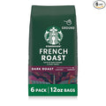 Starbucks Ground Coffee, Dark Roast Hot or Iced Coffee, French Roast, Six 12 oz Bags