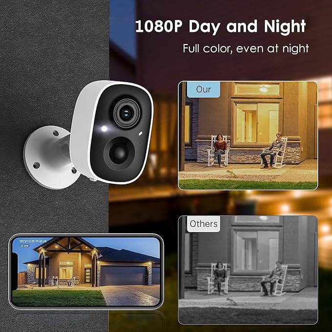 GMK Security Camera Wireless Outdoor, 2K Color Night Vision AI Motion Detection - Image 2