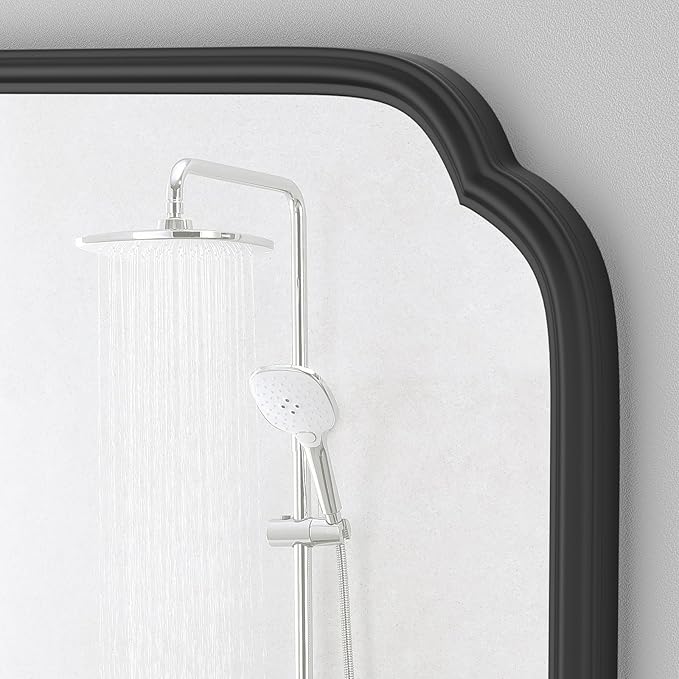 36 x 48 Inch Black Bathroom Vanity Mirror for Wall with Non-Rusting Metal Frame Large Rounded Rectangle Mirror for Over Sink (Horizontal/Vertical)