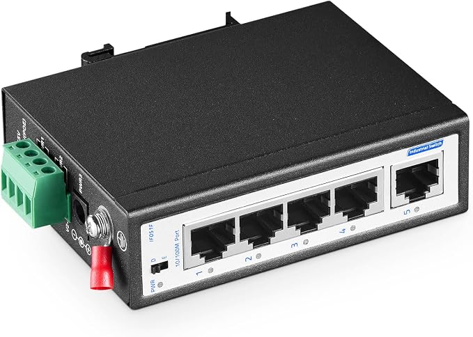 5 Port Mini Industrial Switch, 4 Ports and 1 Uplink, 10/100Mbps Fast Ethernet by YuLinca