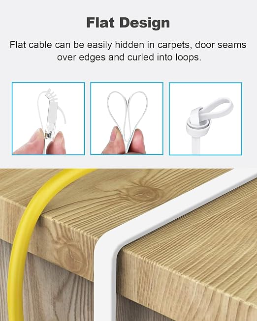 Yauhody CAT 6 Ethernet Cable 5ft 6-Pack White, High Speed Solid Flat CAT6 - Image 5