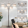 Fansdrick Dimmable Floor Lamp - Arc Floor Lamps for Living Room, 4000LM Super Bright Modern Tall Standing Lamp with Black Shades & Heavy Base, Mid Century Tree Floor Lamp for Bedroom Office