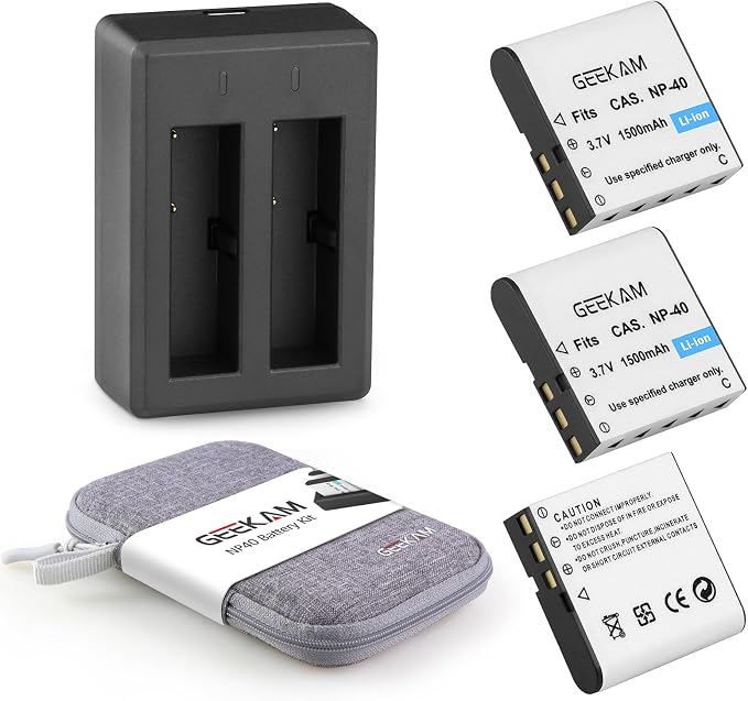 NP-40 Battery Pack, 3 x 1500mAh Rechargeable Batteries by GEEKAM