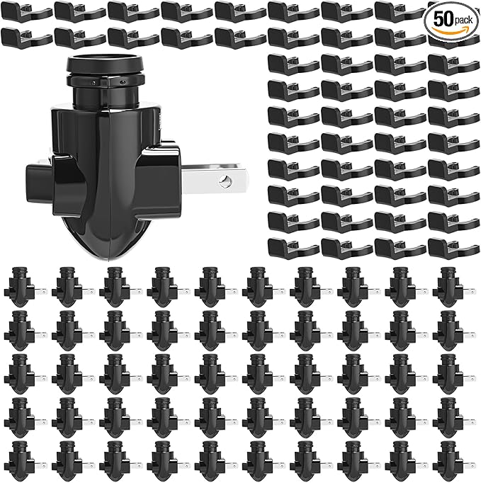 Tuanse 50 Sets Plug in Night Light Module Night Light Base with Shade Mounting Clip Plastic Lights Rotating Base for Making Your Own Decorative (Black)